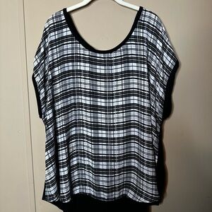 Torrid Black and White Plaid Top